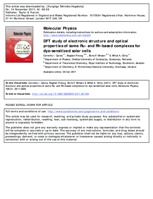 (PDF) DFT study of electronic structure and optical properties of some ...