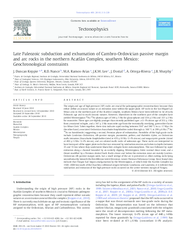(PDF) Late Paleozoic subduction and exhumation of Cambro-Ordovician ...