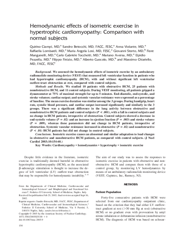 (PDF) Hemodynamic effects of isometric exercise in hypertrophic ...