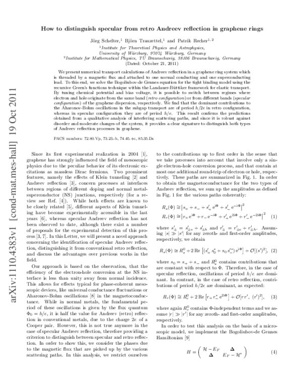 (PDF) How to Distinguish between Specular and Retroconfigurations for ...