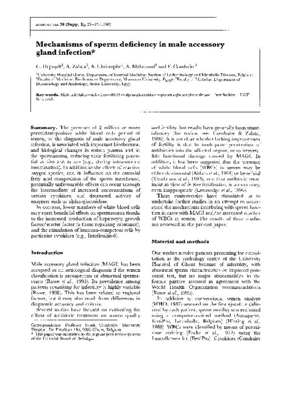 (PDF) Mechanisms of sperm deficiency in male accessory gland infection