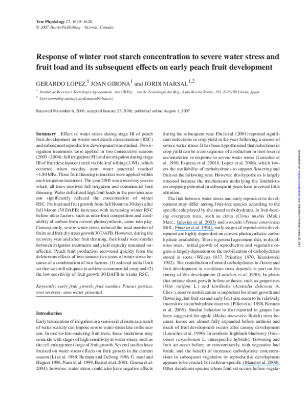 (PDF) Response of winter root starch concentration to severe water ...