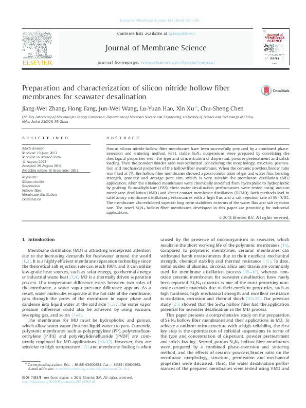 (PDF) Preparation and characterization of silicon nitride codeposited ...