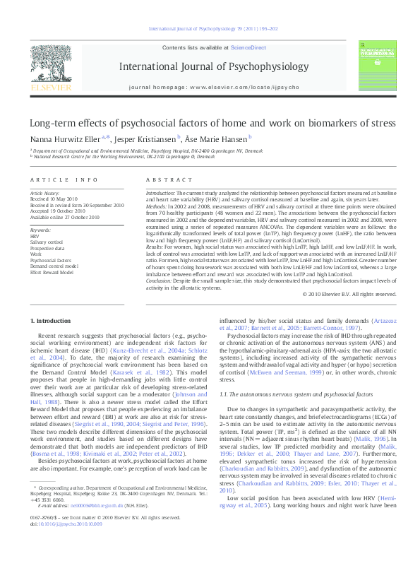 (PDF) Long-term effects of psychosocial factors of home and work on ...