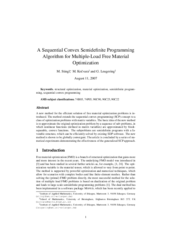 (PDF) A sequential convex semidefinite programming algorithm with an ...
