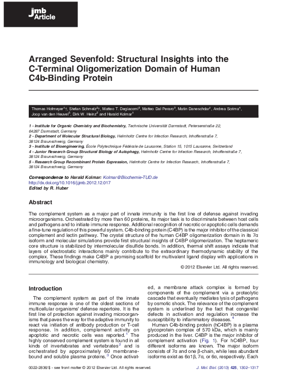 (PDF) Arranged Sevenfold: Structural Insights into the C-Terminal ...