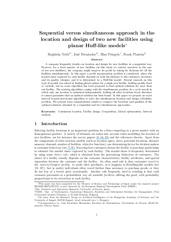 (PDF) Sequential versus simultaneous approach in the location and ...
