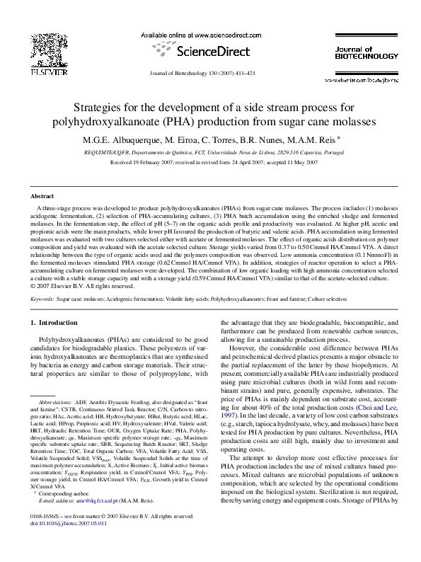 (PDF) Strategies for the development of a side stream process for ...