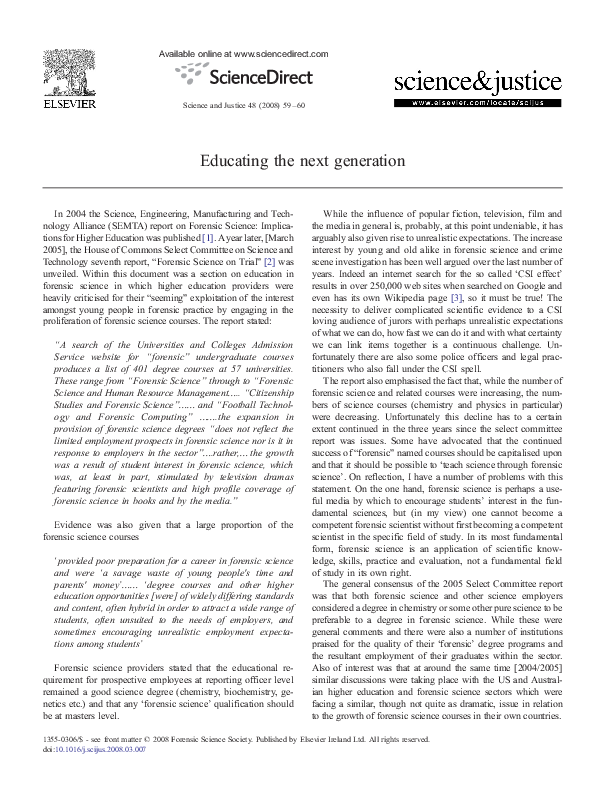 Pdf Educating The Next Generation