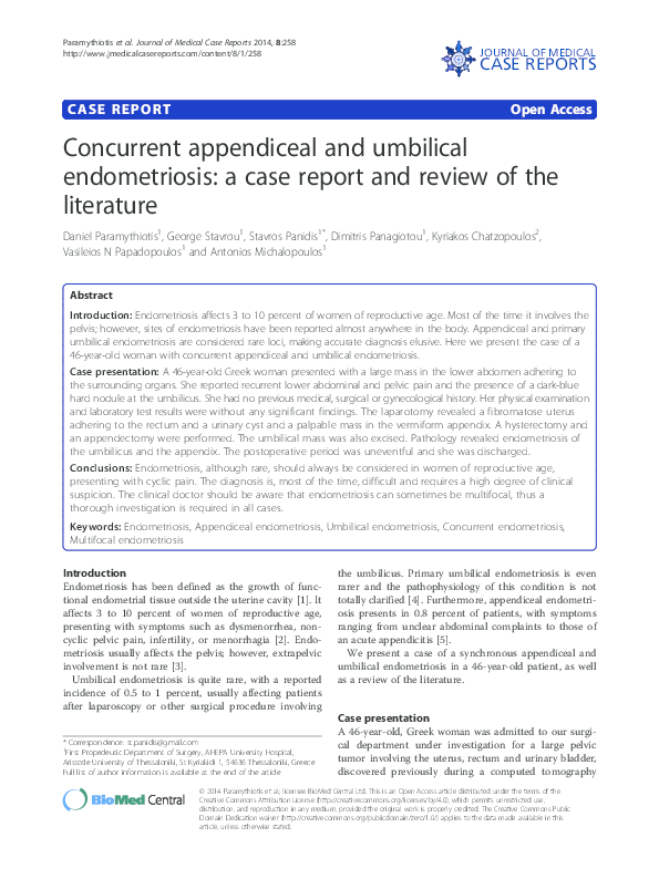 (PDF) Neuroendocrine appendiceal tumor and endometriosis of the