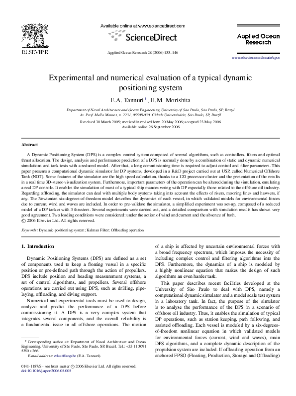 (PDF) Experimental and numerical evaluation of a typical dynamic ...
