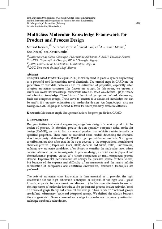 (PDF) Multiclass molecular knowledge framework for product and process ...