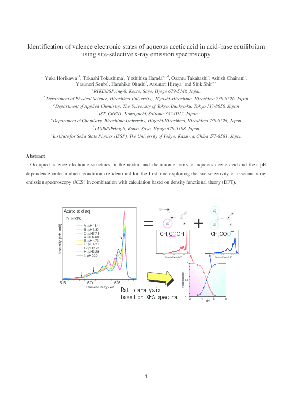 (PDF) Identification of valence electronic states of aqueous acetic