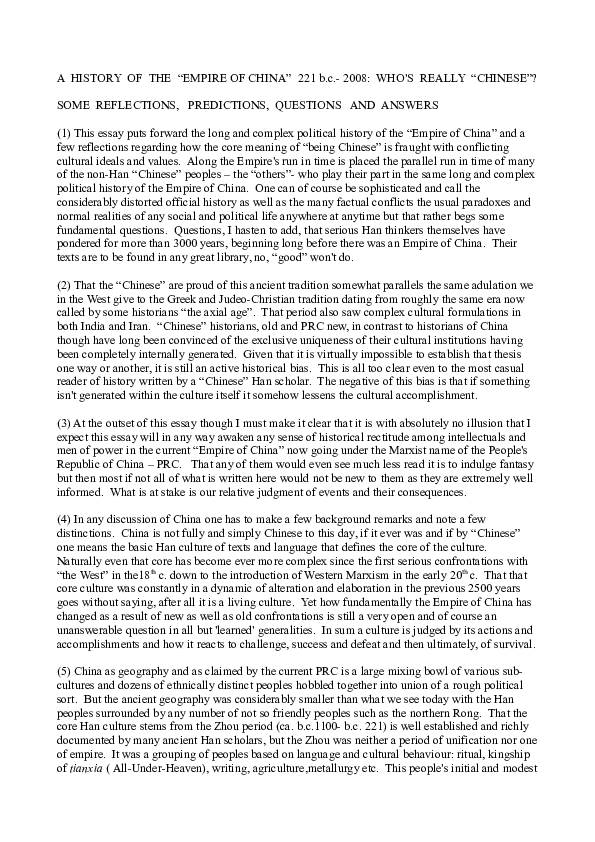 (DOC) A HISTORY OF THE " EMPIRE OF CHINA Robin H Lawrence Academia.edu