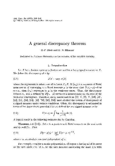 (PDF) A general discrepancy theorem