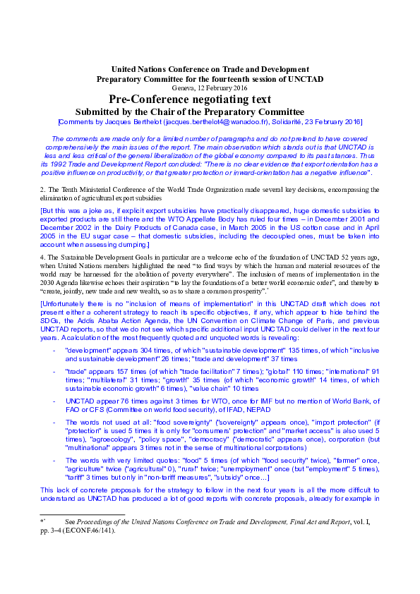 (DOC) United Nations Conference on Trade and Development Preparatory ...