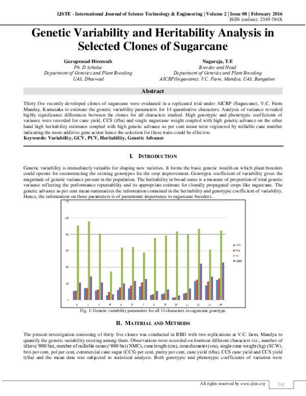 (PDF) Genetic Variability and Heritability Analysis in Selected Clones ...