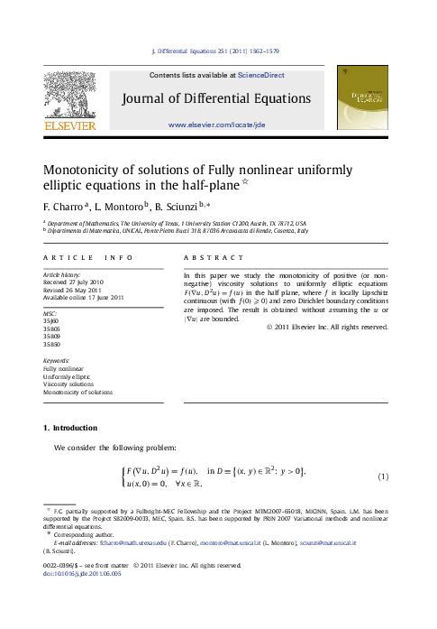 (PDF) Monotonicity of solutions of Fully nonlinear uniformly elliptic ...