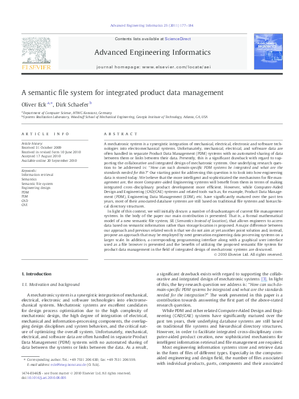 (PDF) A semantic file system for integrated product data management