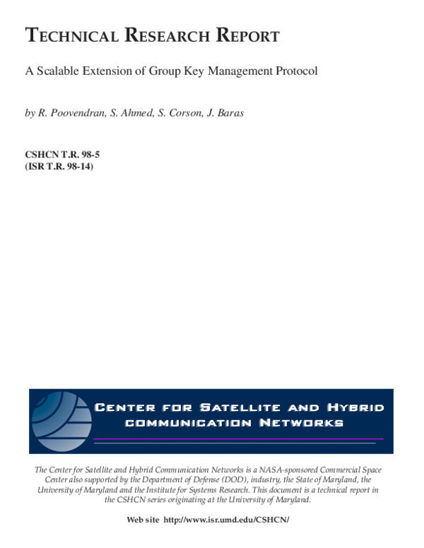 (PDF) A scalable extension of group key management protocol