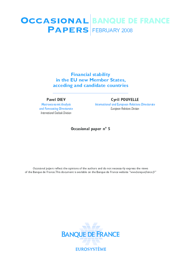 (PDF) Financial stability in the EU new Member States, acceding and ...