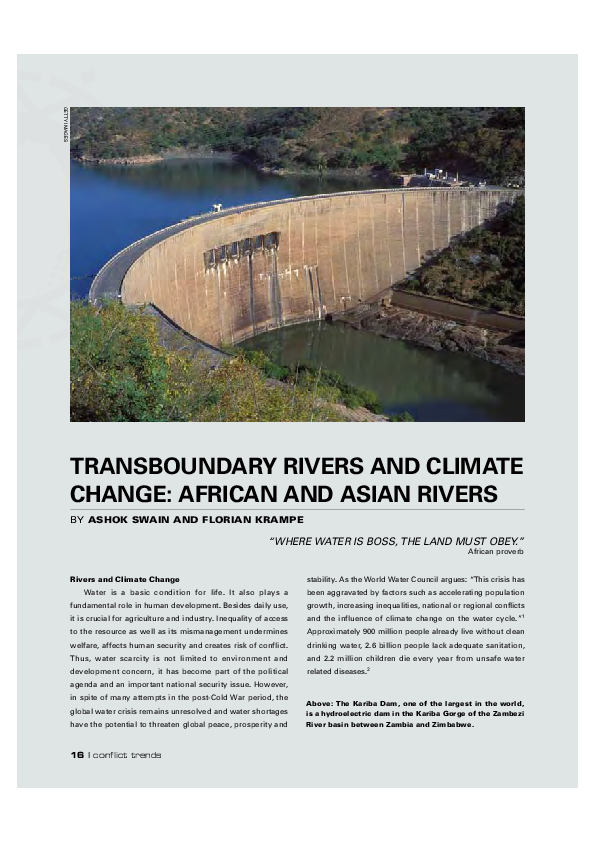 (PDF) Transboundary Rivers and Climate Change: African and Asian Rivers