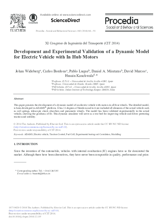 (PDF) Development and Experimental Validation of a Dynamic Model for ...