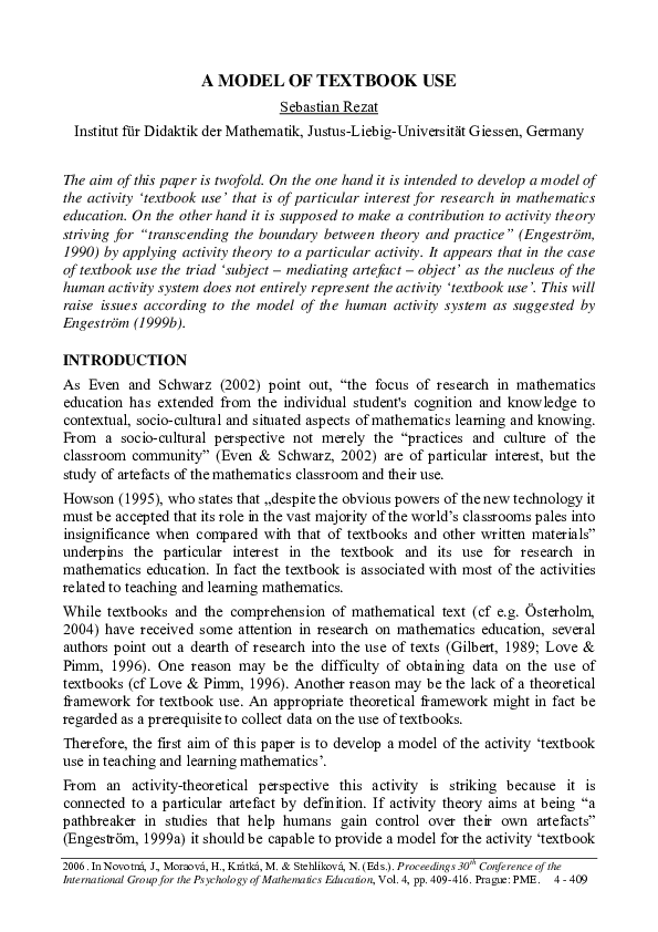 (PDF) A Model of Textbook Use
