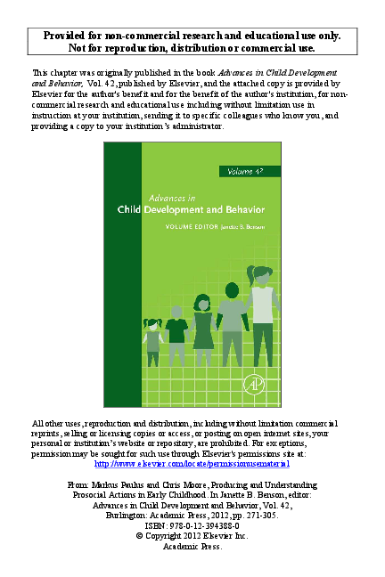 (PDF) Producing and understanding prosocial actions in early childhood