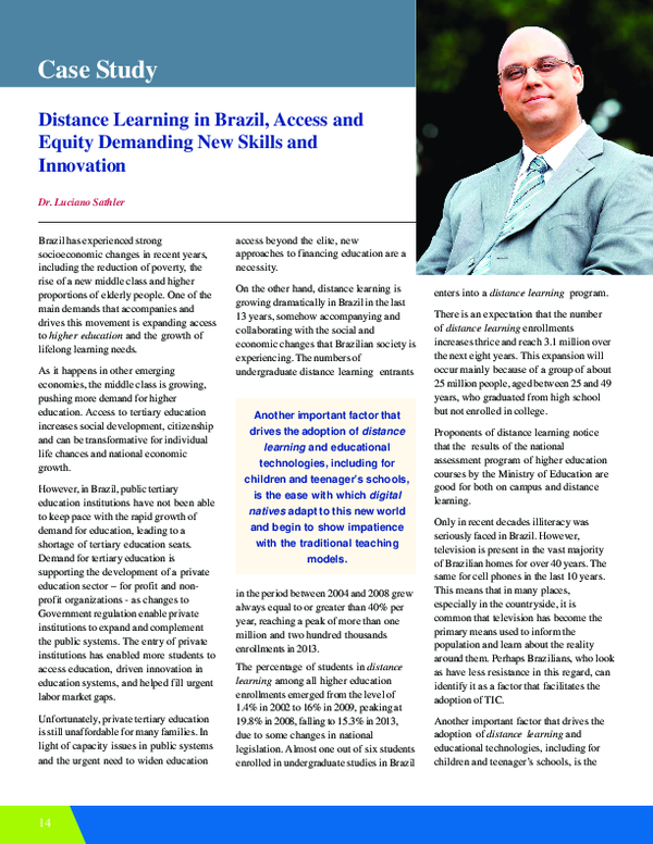 (PDF) Distance Learning in Brazil, Access and Equity Demanding New ...