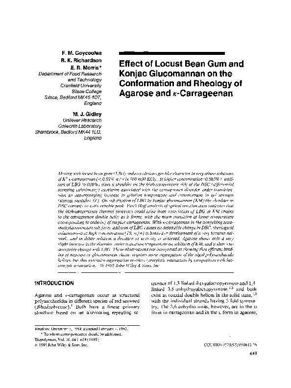 (PDF) Effect of locust bean gum and konjac oh the