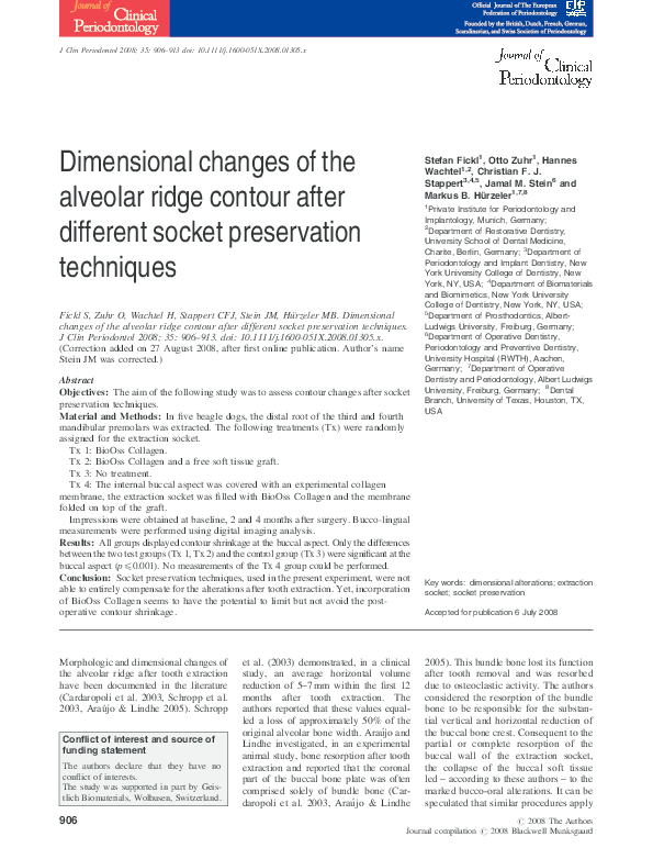 (PDF) Dimensional changes of the alveolar ridge contour after different ...
