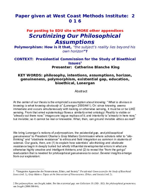 (DOC) Response to: Presidential Commission for the Study of Bioethical ...