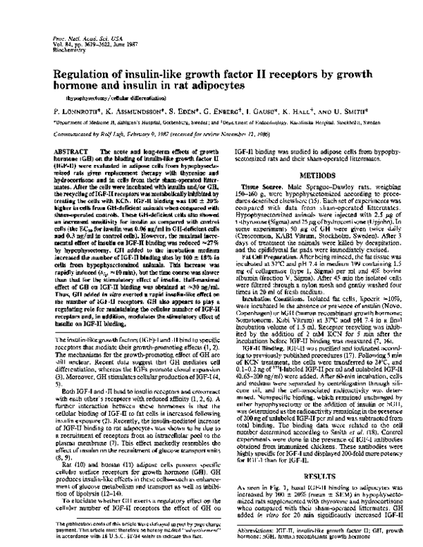 (PDF) Regulation of insulin-like growth factor II receptors by growth ...