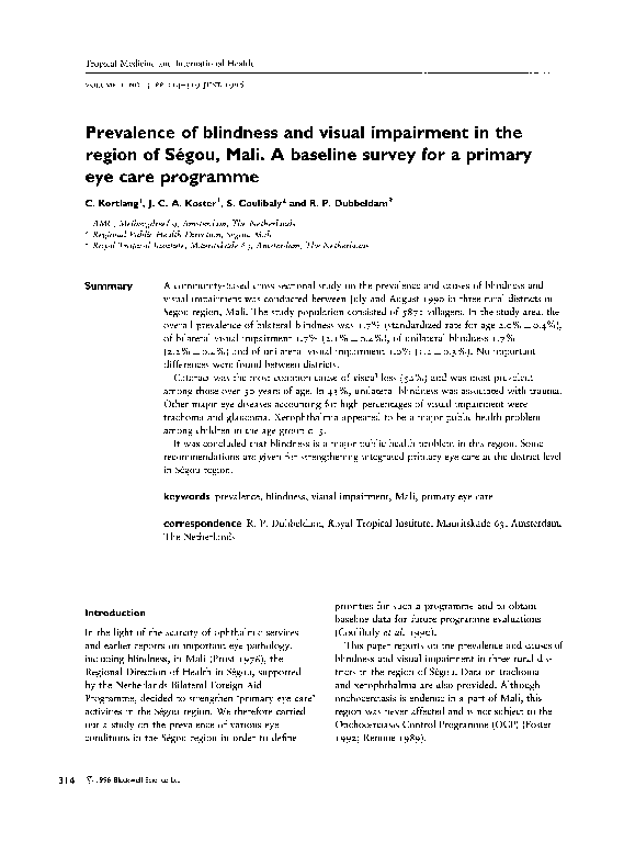 (PDF) Prevalence of blindness and visual impairment in the region of ...
