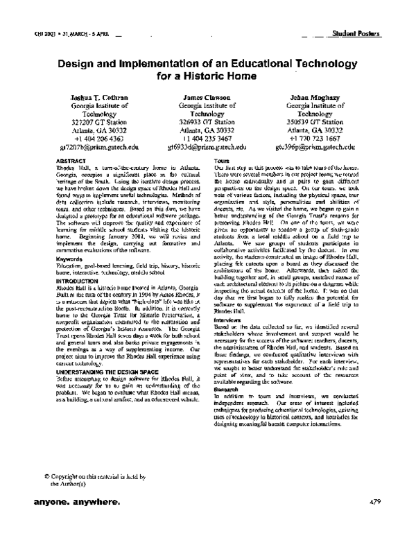 (PDF) Design and implementation of an educational technology for a ...