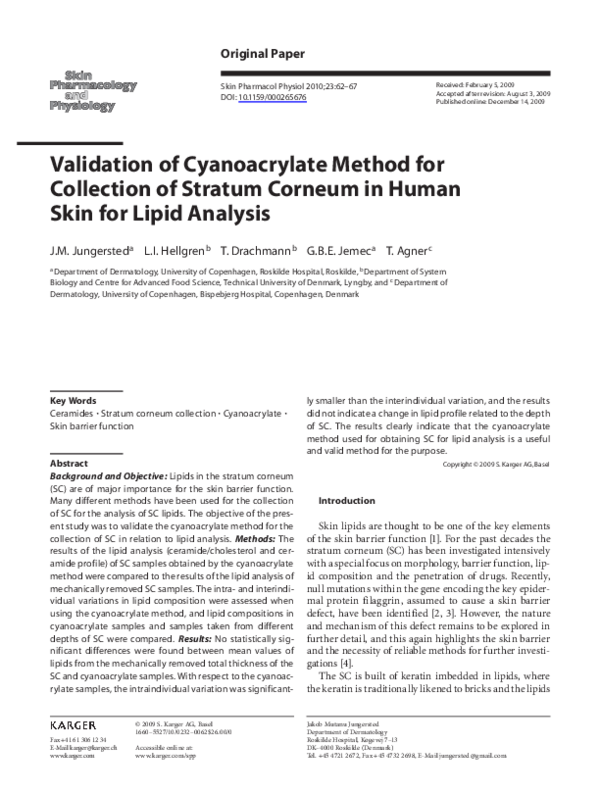 (PDF) Validation of Cyanoacrylate Method for Collection of Stratum