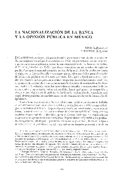 (PDF) La nacionalización de la banca y la opinión pública en México