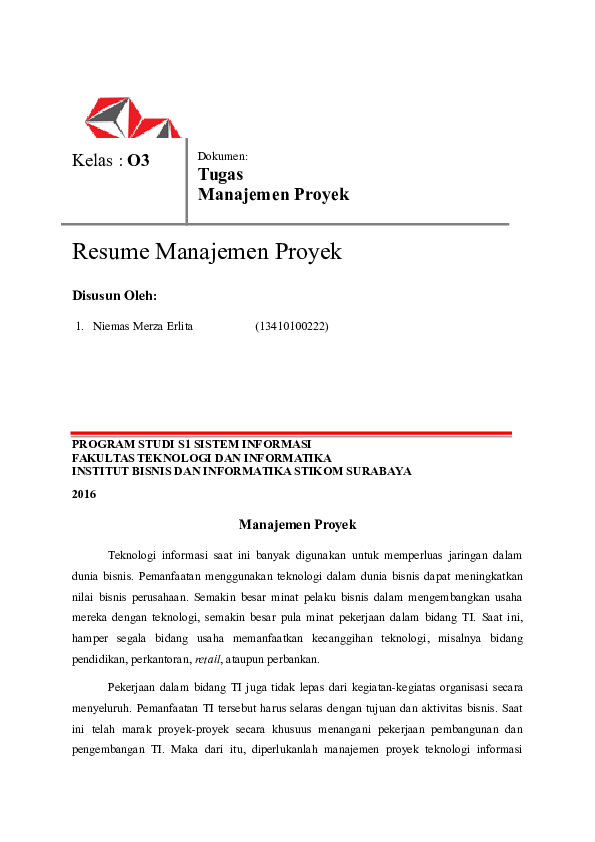 Doc Manajemen Proyek Niemas Erlita Academia Edu