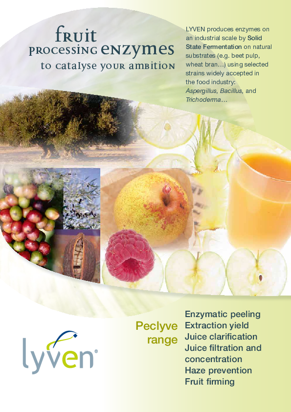 (PDF) Peclyve range Enzymatic peeling Extraction yield Juice