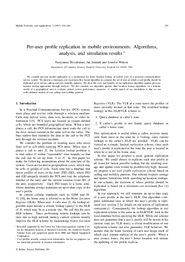 (PDF) Per-user profile replication in mobile environments: algorithms ...