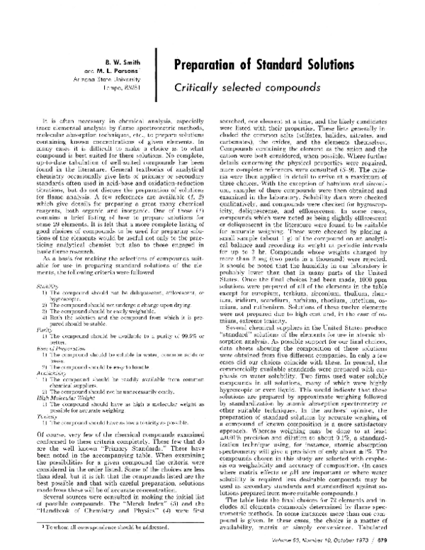 (PDF) Preparation of standard solutions Maddy Parsons Academia.edu