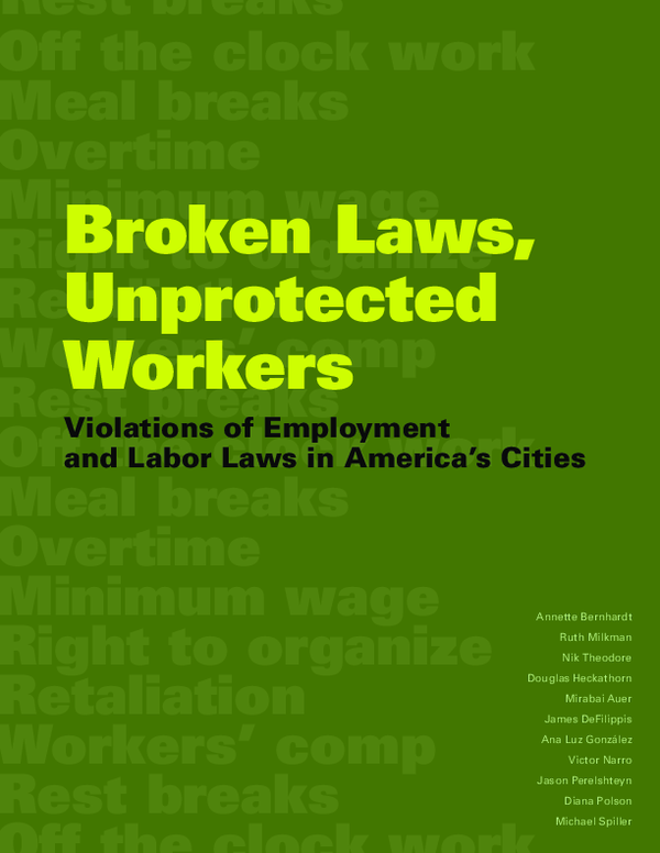 (PDF) Violations of Employment and Labor Laws in America's Cities ...