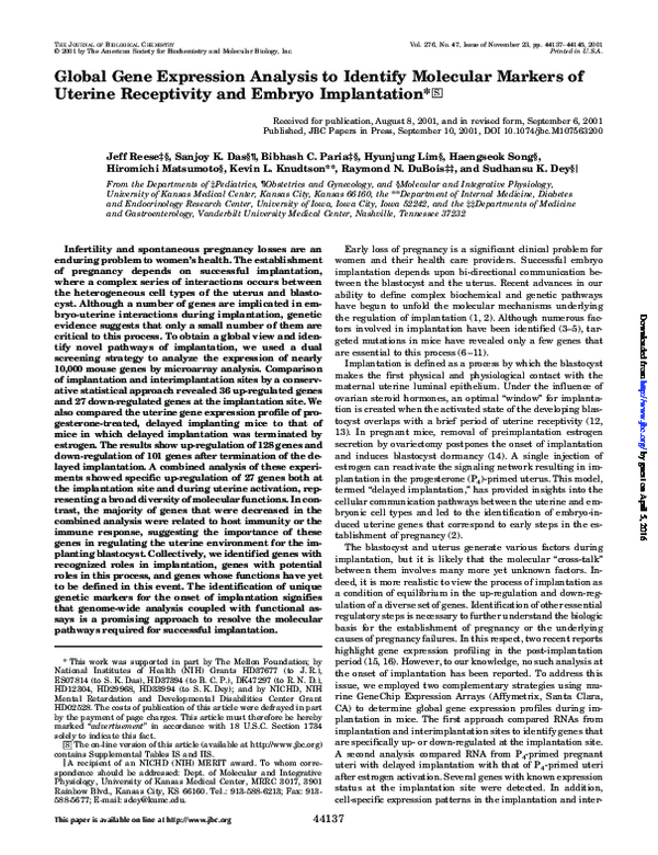 (PDF) Global Gene Expression Analysis to Identify Molecular Markers of ...