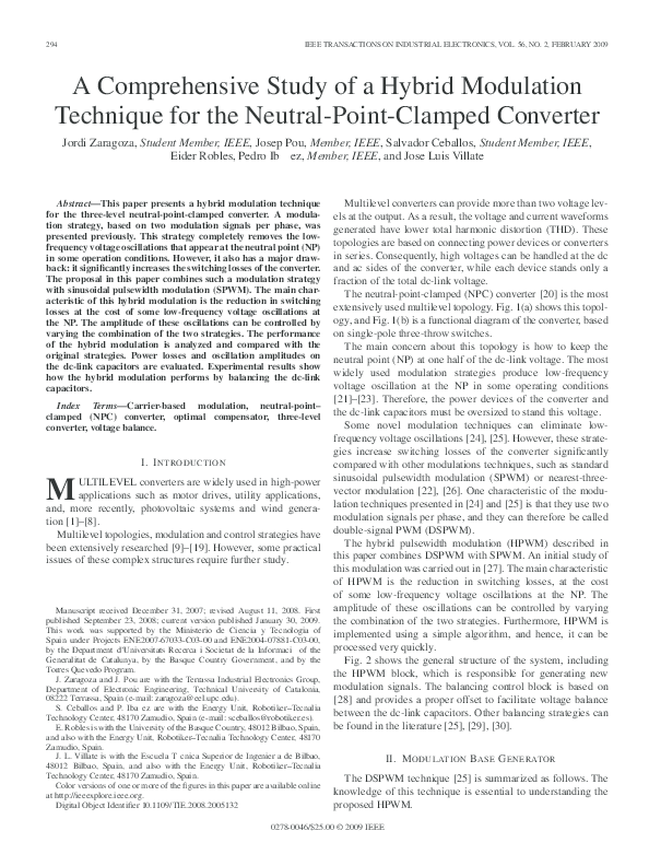 (PDF) A Comprehensive Study of a Hybrid Modulation Technique for the ...