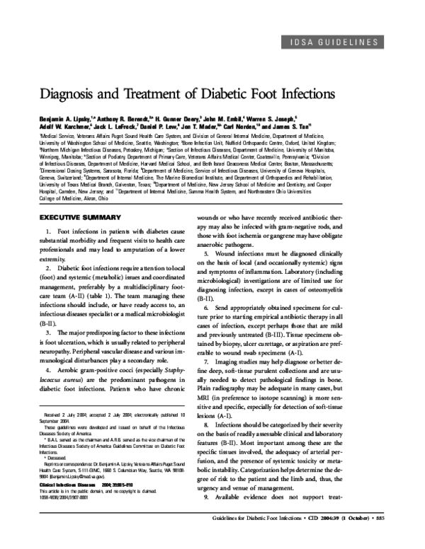 (PDF) Diagnosing and treating diabetic foot infections Adolf Karchmer