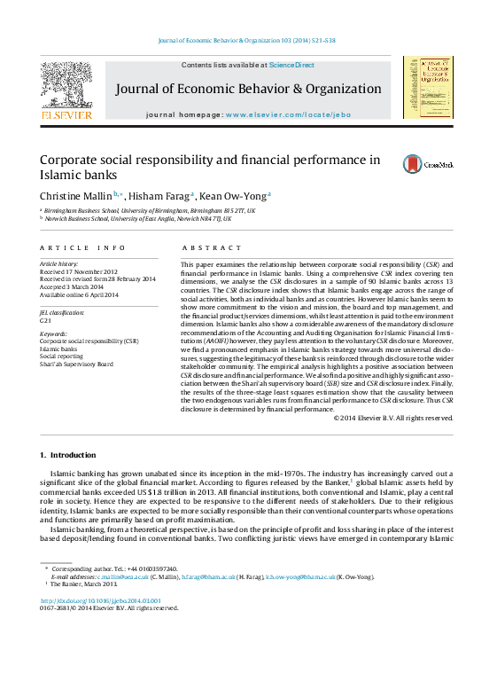 (PDF) Corporate social responsibility and financial performance in ...