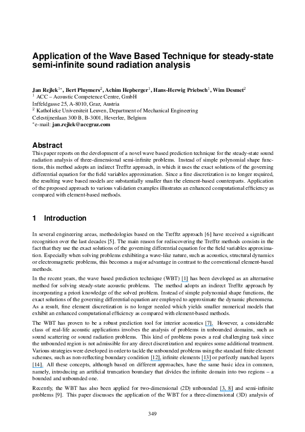(PDF) Application of the Wave Based Technique for steady-state semi ...