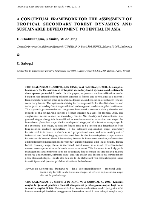 (PDF) A conceptual framework for the assessment of tropical secondary ...