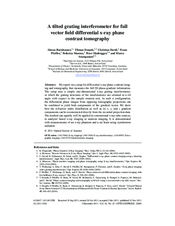 (PDF) A tilted grating interferometer for full vector field ...